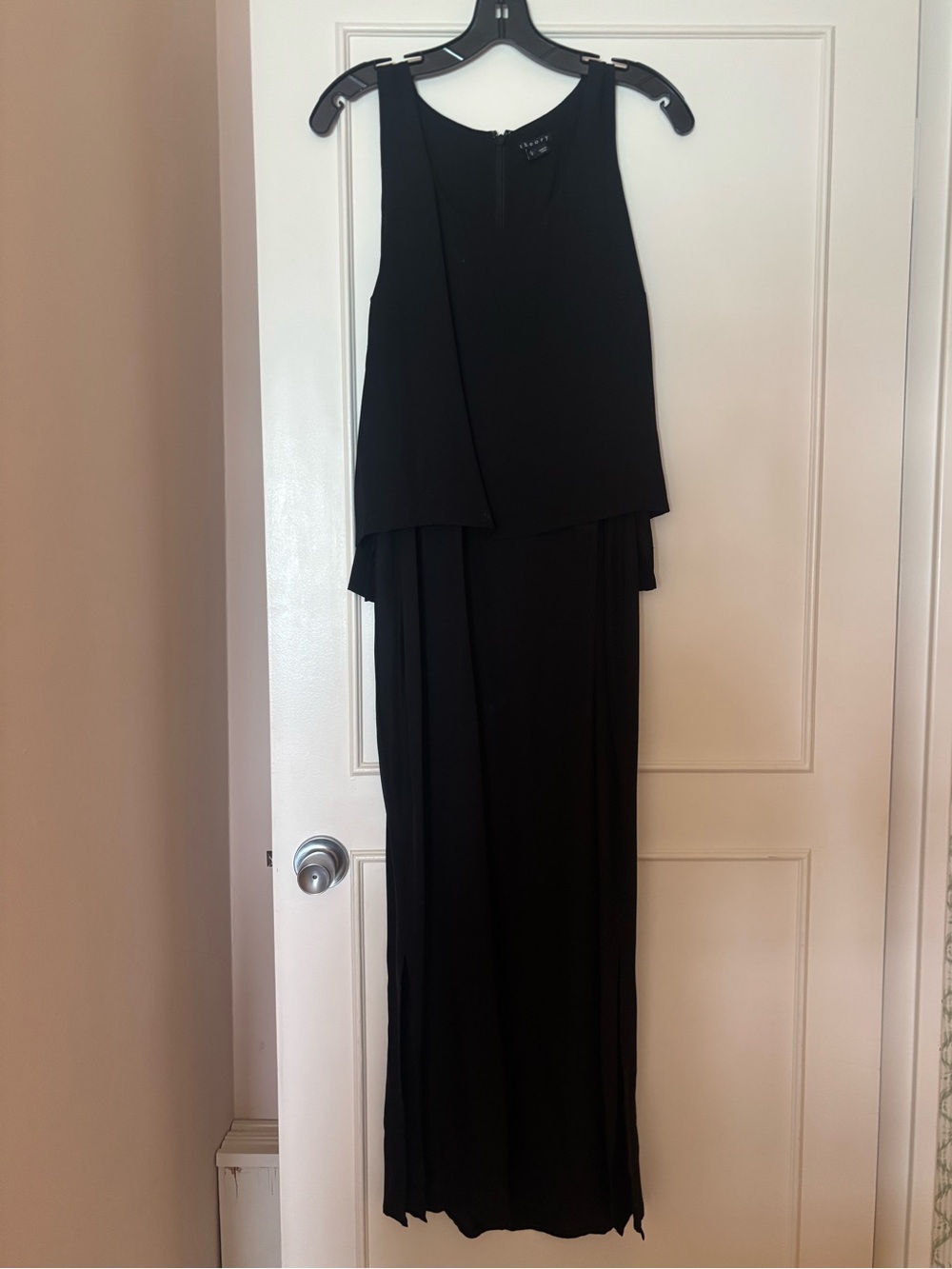 Theory Black Layered Sleeveless Maxi Dress
